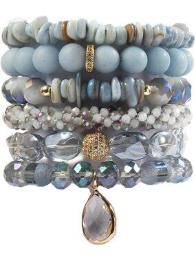 Boho Multilayer Beaded Bracelets Set for Women - Stackable Healing Stone Jewelry
